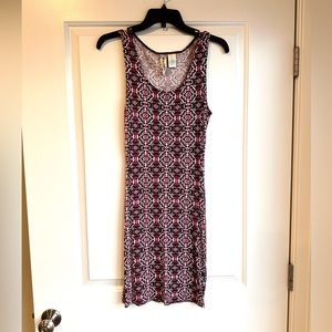 Pink and purple Patterned midi dress!